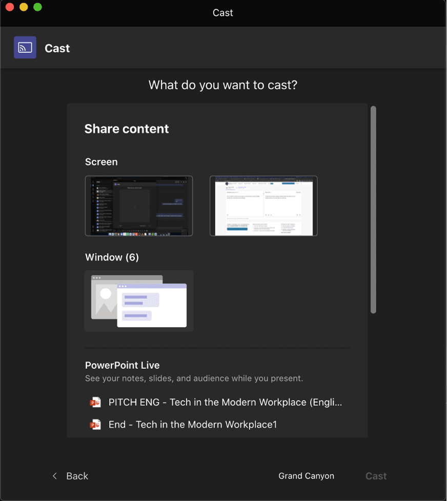 Draadloos Casten vanaf je laptop in een Microsoft Teams Rooms